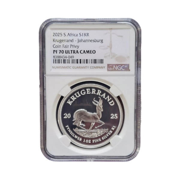 2025 South Africa S1KR Krugerrand - Johannesburg Coin Fair Privy PF 70 Ultra Cameo - Top Pop