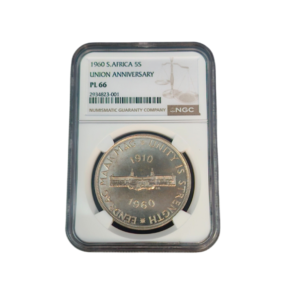 1960 South Africa 5 Shilling UNION ANNIVERSARY - PL 66