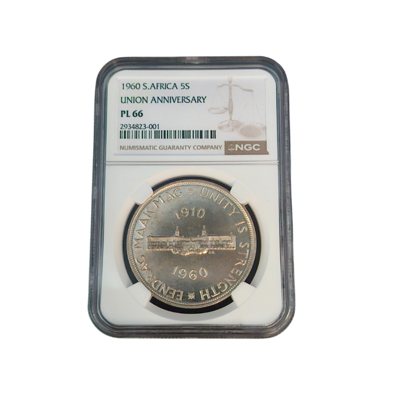 1960 South Africa 5 Shilling UNION ANNIVERSARY - PL 66
