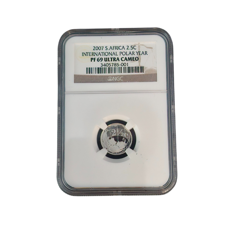 2007 South Africa S2.5c INTERNATIONAL POLAR YEAR - PF 69 Ultra Cameo
