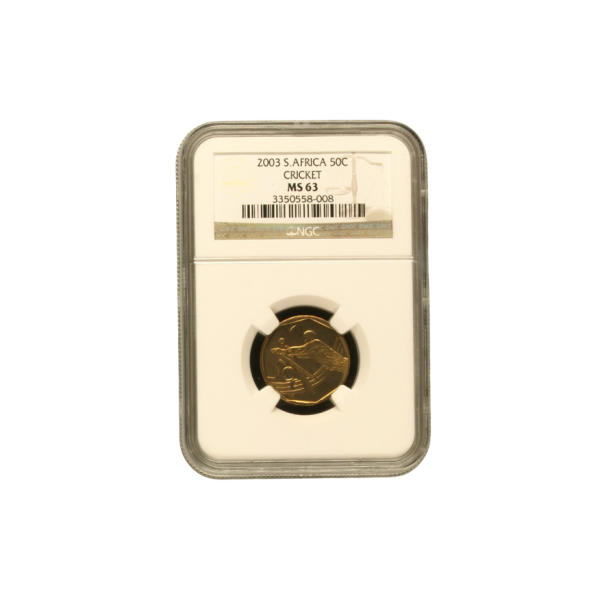 2003 South Africa 50c – Cricket - (MS 63)