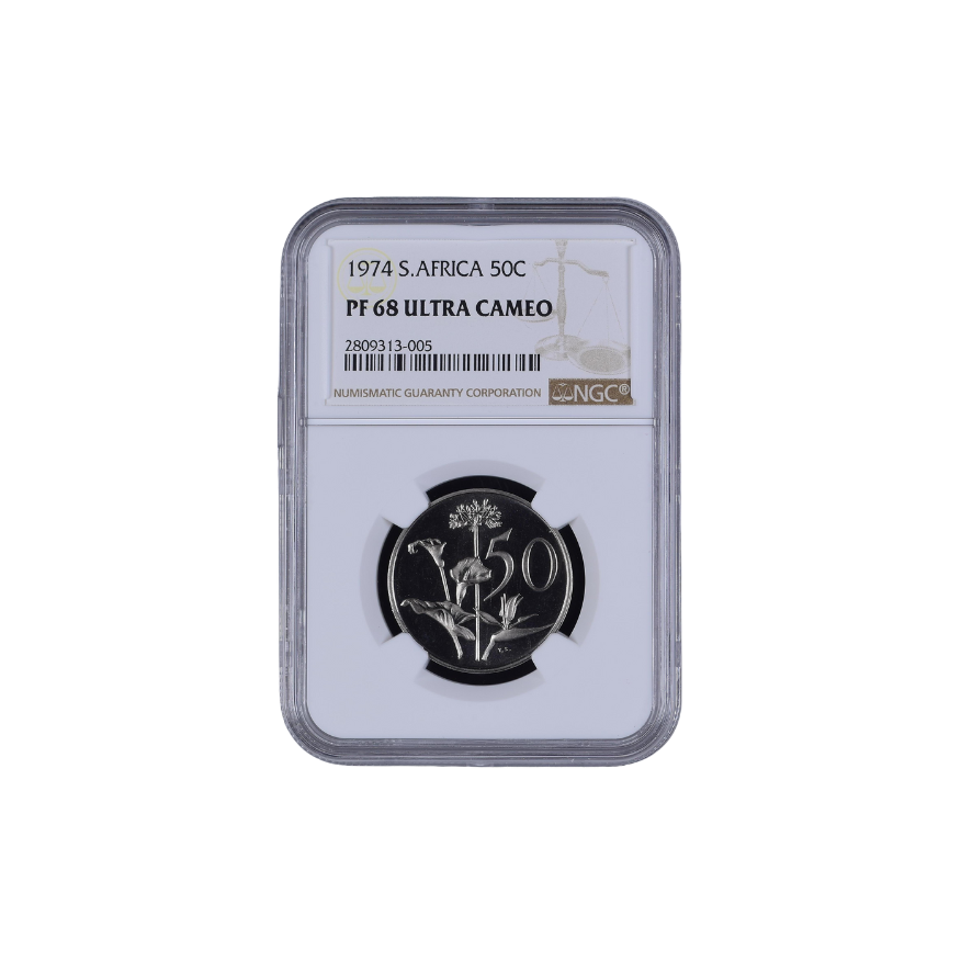 1974 South Africa 50c (PF 68 Ultra Cameo)- Top Pop