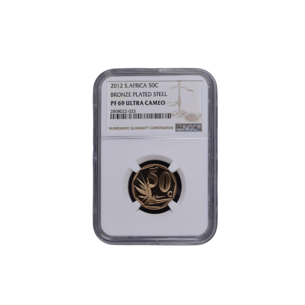 2012 South Africa 50c Bronze Plated Steel (PF 69 Ultra Cameo) Top Pop