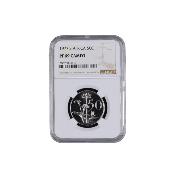 1977 South Africa 50c (PF 69 Cameo) - Top Pop