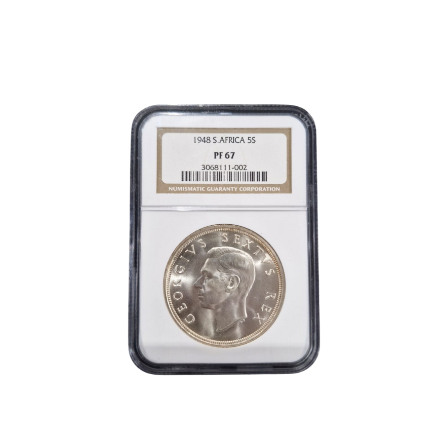 1948 South Africa 5 Shilling PF 67