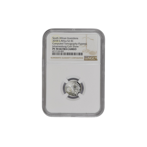 2018 South African Inventions S2.5c - Computed Tomography – Flypress Johannesburg Coin Show (PF 70 UC) Top Pop