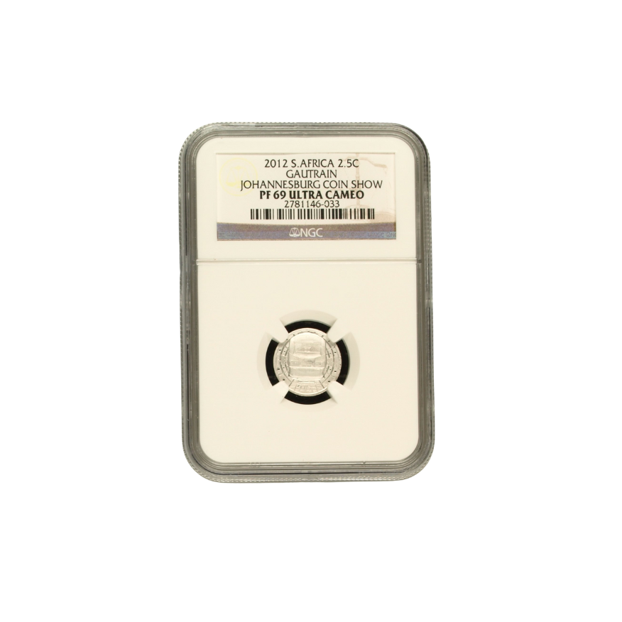 2012 South Africa S2.5c – Gautrain - Johannesburg Coin Show (PF69 Ultra Cameo) Top Pop