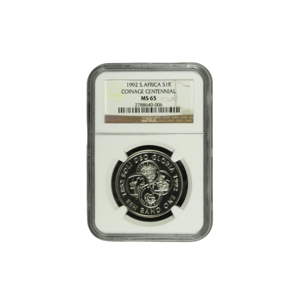 1992 South Africa S1R – Coinage Centennial (MS65)