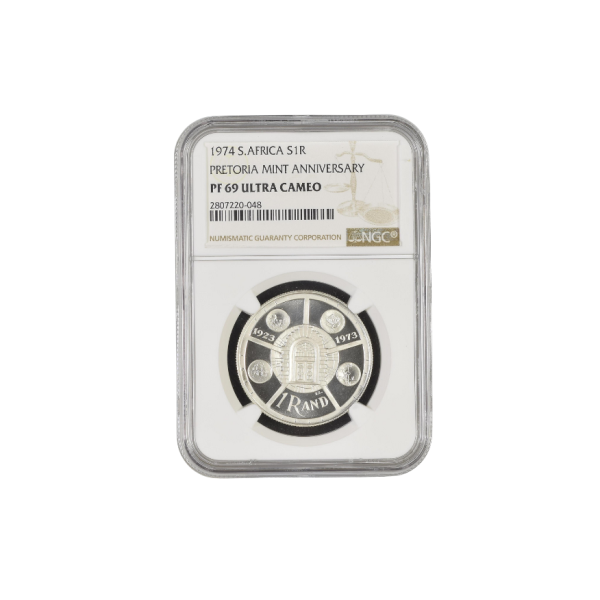 1974 South Africa S1R – Pretoria Mint Anniversary – (PF 69 Ultra Cameo) - Top Pop