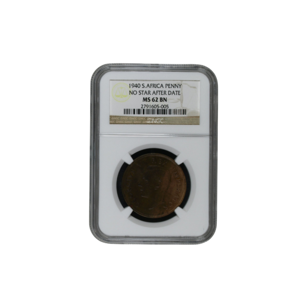 1940 South Africa Penny No Star After Date MS 62 BN