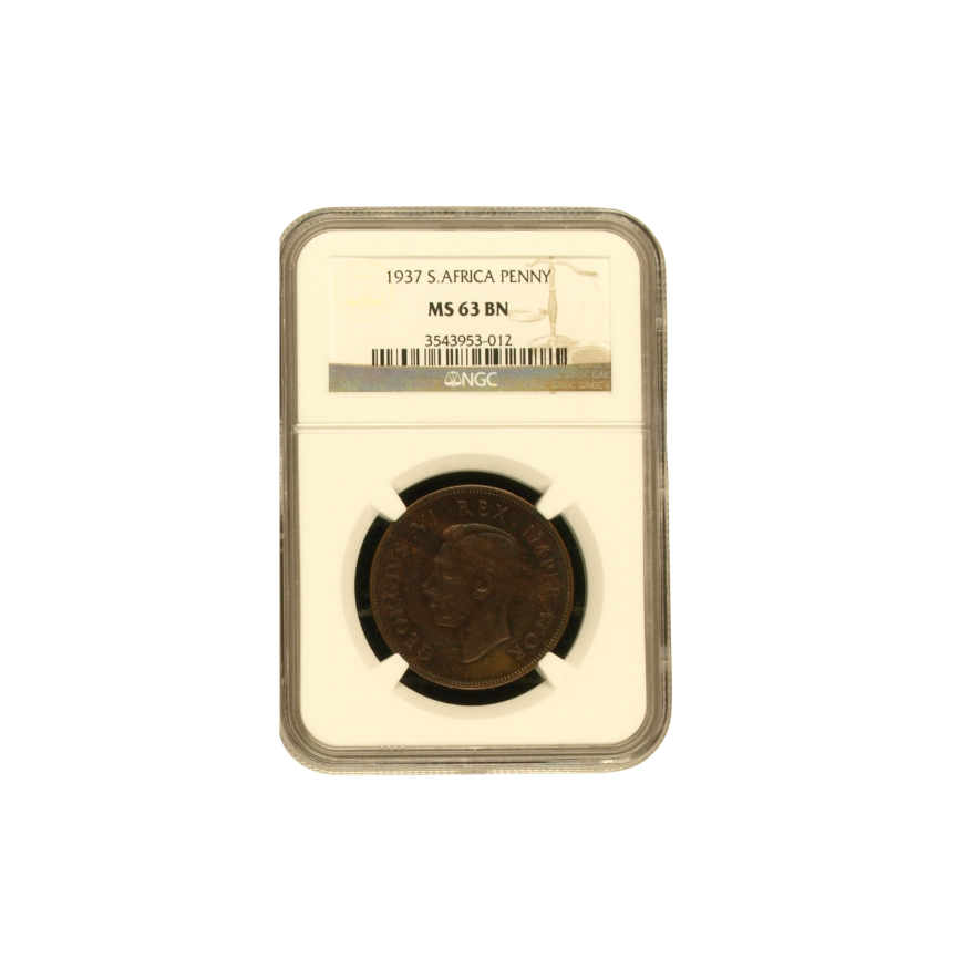 1937 South Africa Penny MS 63 BN