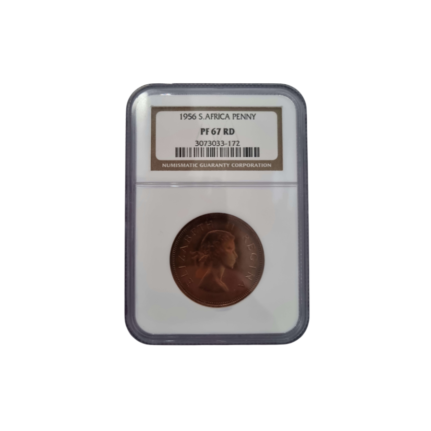 1956 South Africa Penny PF 67 RD - Top Pop
