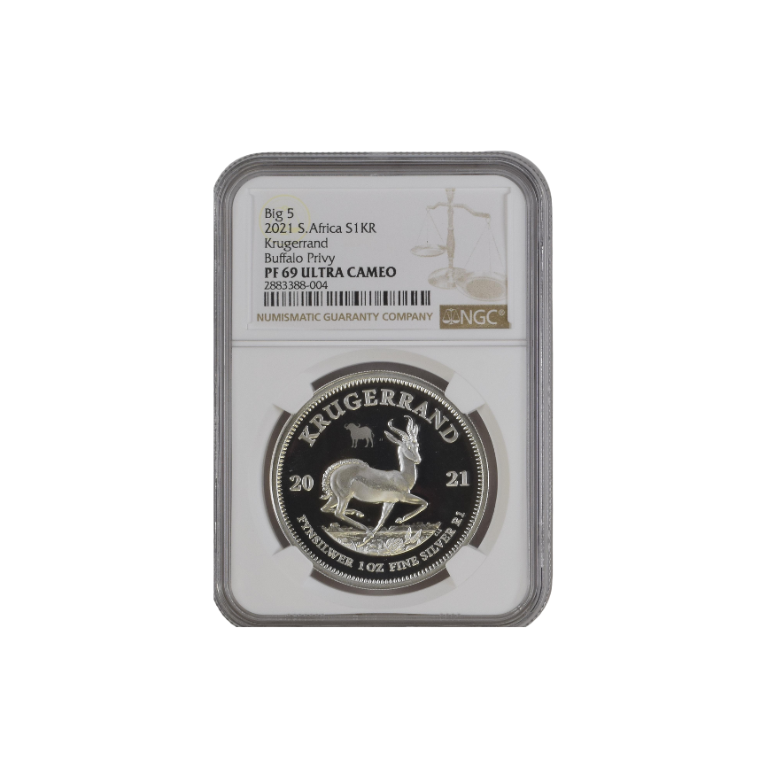 2021 South Africa S1KR Big 5 Krugerrand Buffalo Privy PF 69 Ultra Cameo