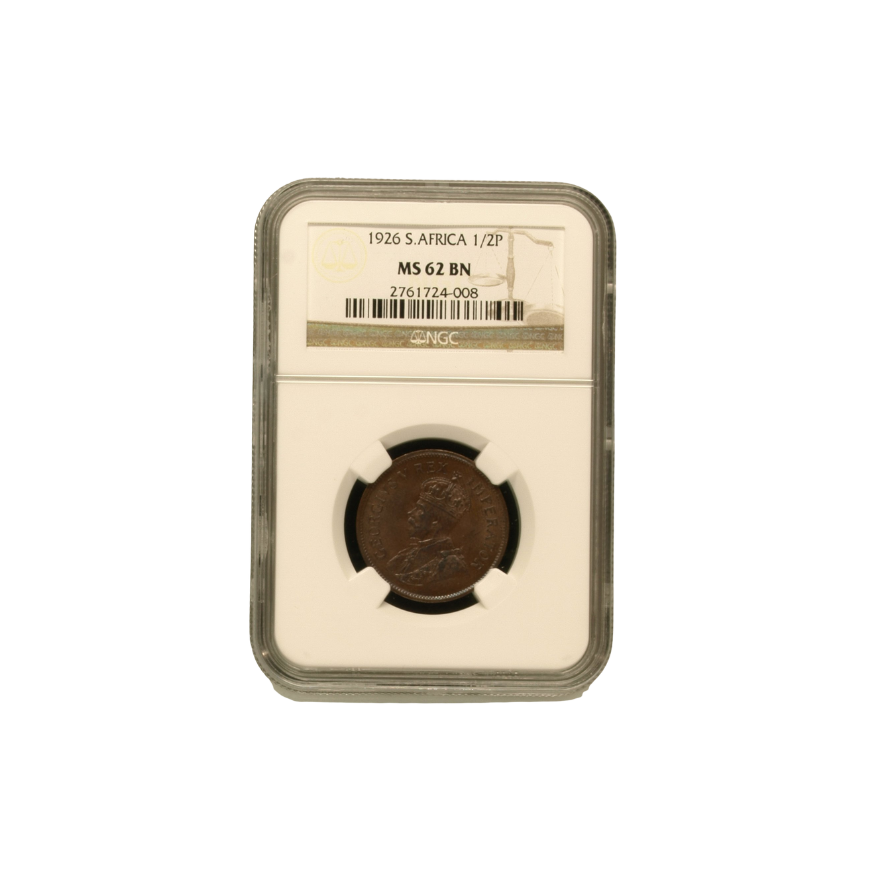 1926 South Africa 1/2 Penny MS 62 BN