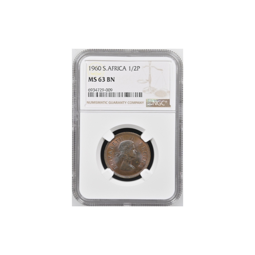 1960 South Africa 1/2 Penny MS 63 BN