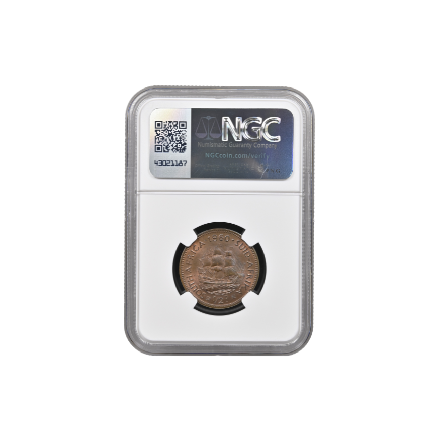 1960 South Africa 1/2 Penny MS 63 BN - Image 2