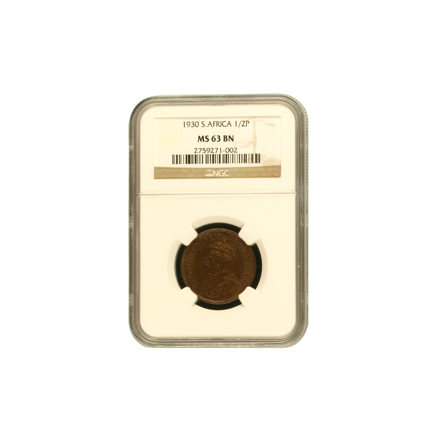 1930 South Africa 1/2 Penny MS 63 BN