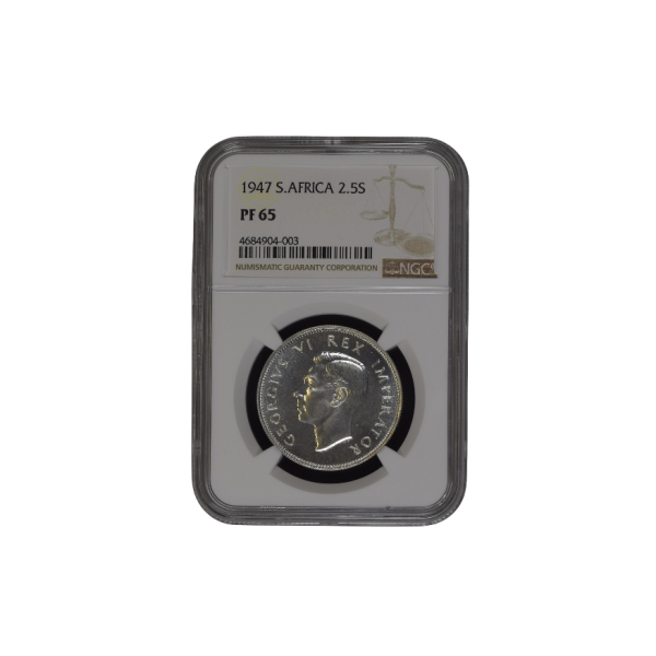 1947 South Africa 2.5 Shilling PF 65