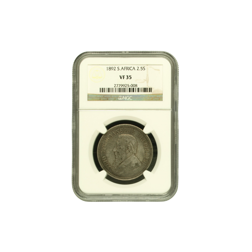 1892 ZAR 2.5 Shilling VF 35