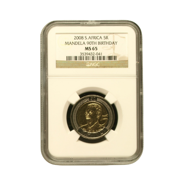 2008 South Africa R5 Mandela 90th Birthday MS 65
