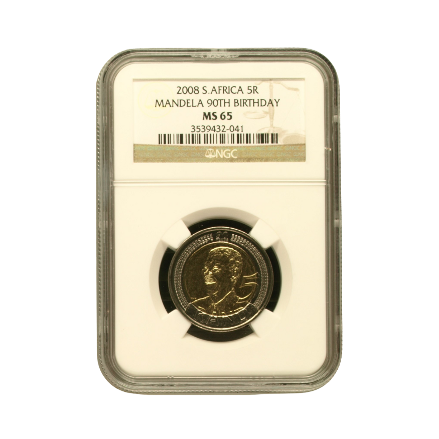 2008 South Africa R5 Mandela 90th Birthday MS 65