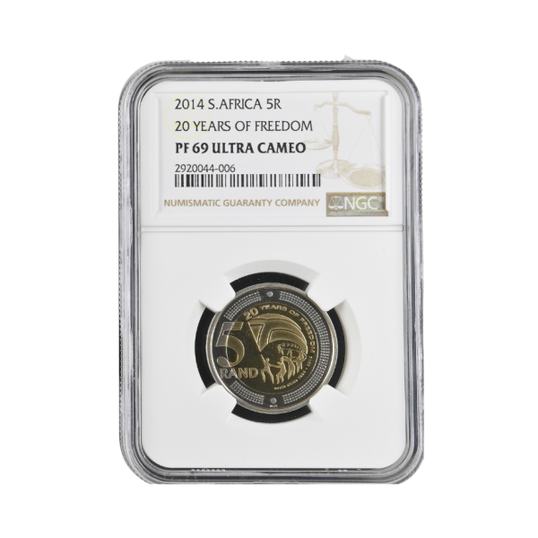 2014 South Africa R5 20 years of Freedom PF 69 Ultra Cameo