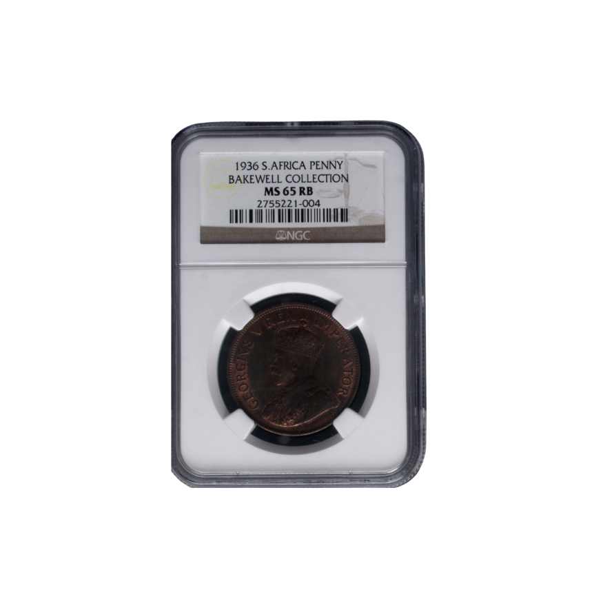 1936 South Africa Penny - Bakewell Collection MS 65 RB
