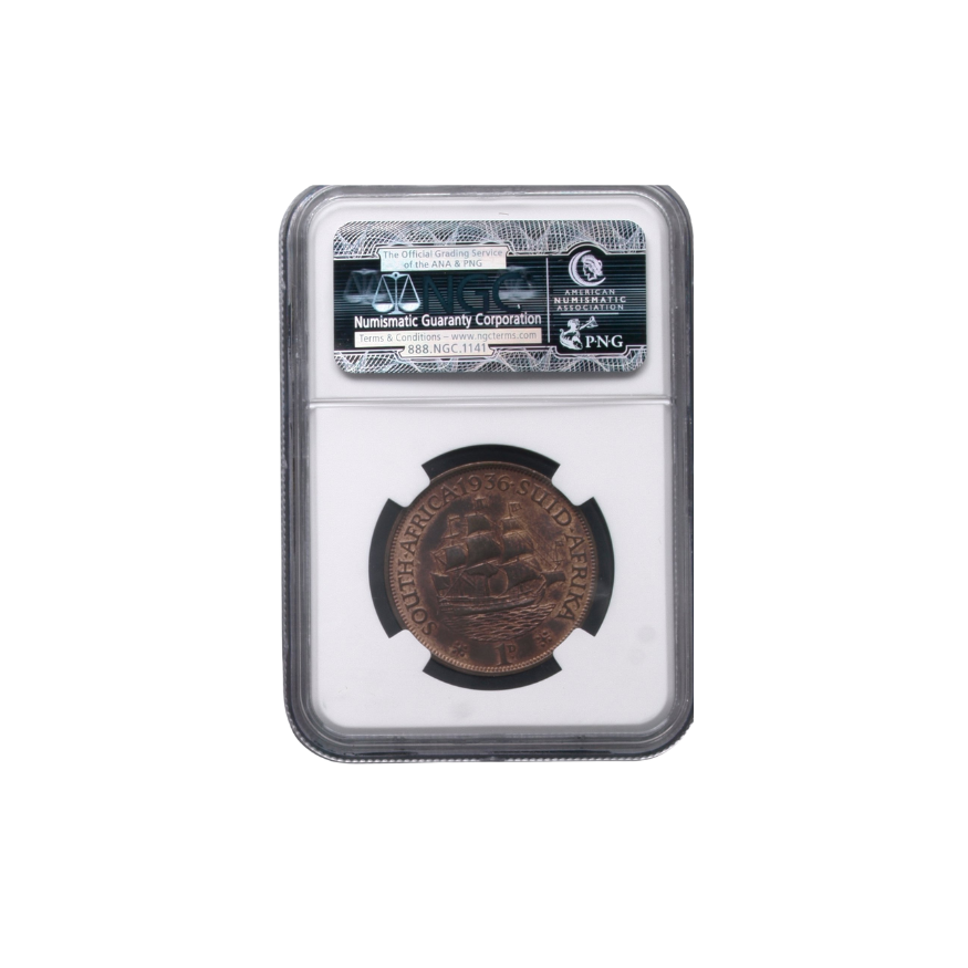 1936 South Africa Penny - Bakewell Collection MS 65 RB - Image 2