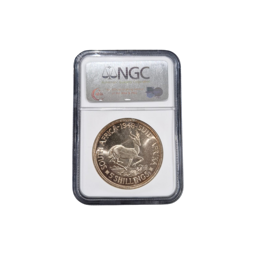1948 South Africa 5 Shilling PF 67 - Image 2