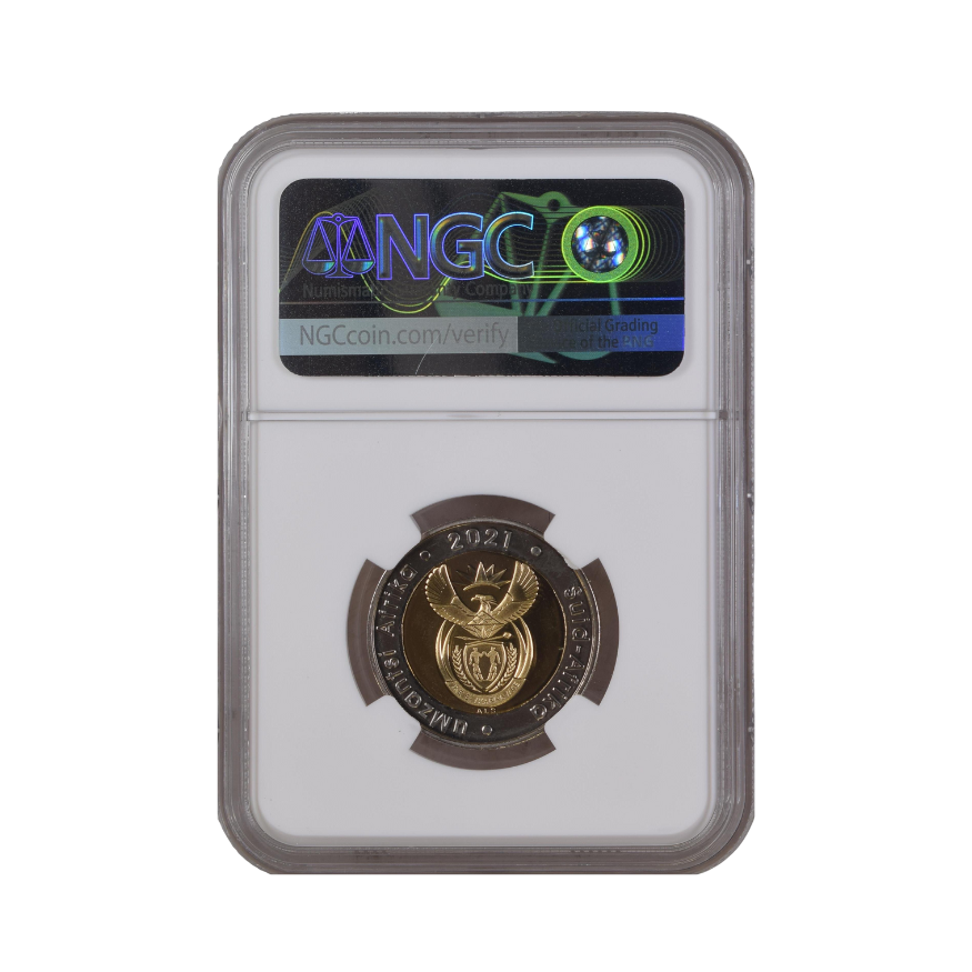 2021 South Africa R5 Reserve Bank 100th Anniv. PF 68 Ultra Cameo - Image 2