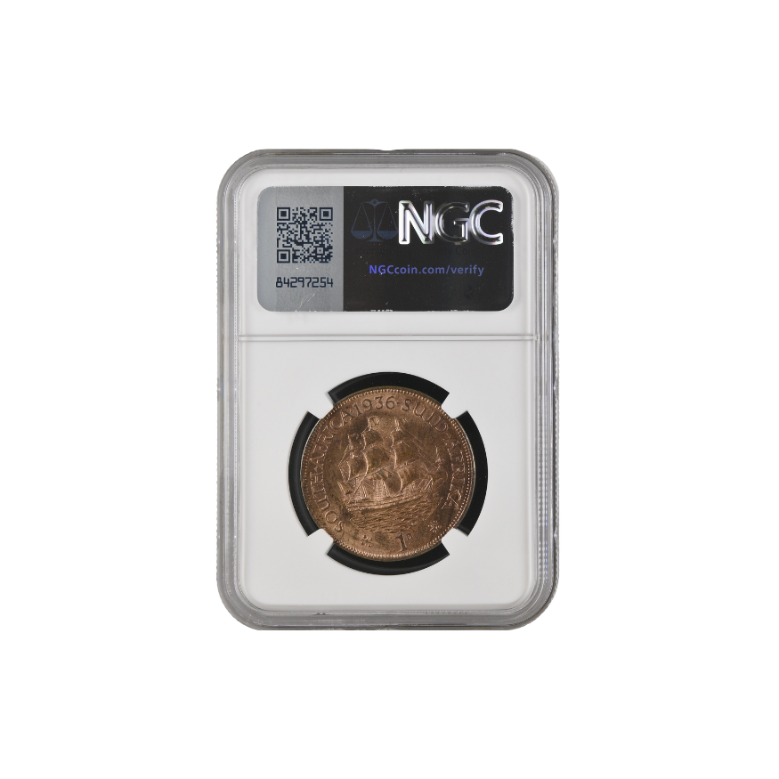 1936 South Africa Penny MS 64 RB - Image 2