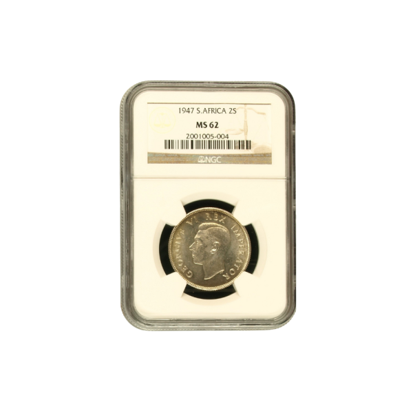 1947 South Africa 2 Shilling MS 62