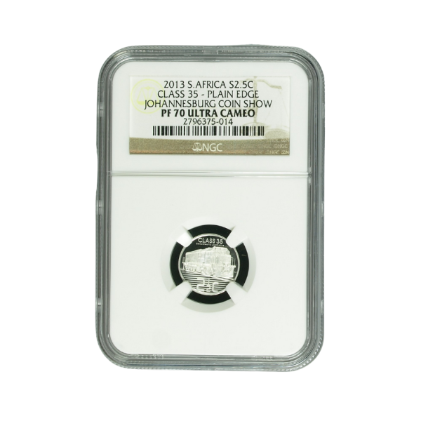 2013 South Africa S2.5c Class 35 - Plain Edge Johannesburg Coin Show PF 70 Ultra Cameo - Top Pop