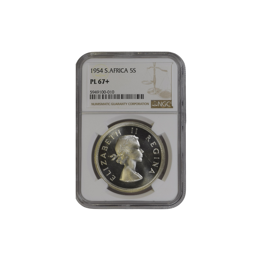 1954 South Africa 5 Shillings (PL67+) - Top Pop