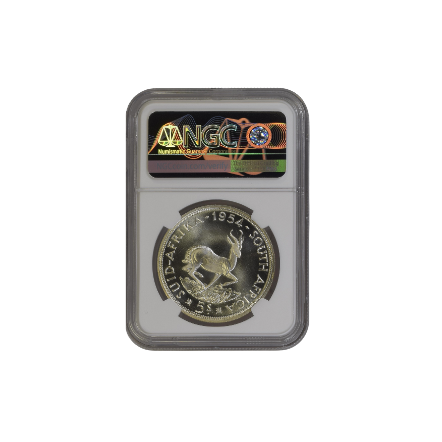 1954 South Africa 5 Shillings (PL67+) - Top Pop - Image 2