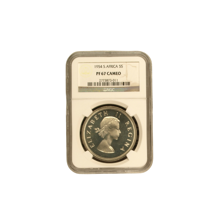 1954 South Africa 5 Shilling (PF 67 Cameo) (POP2)