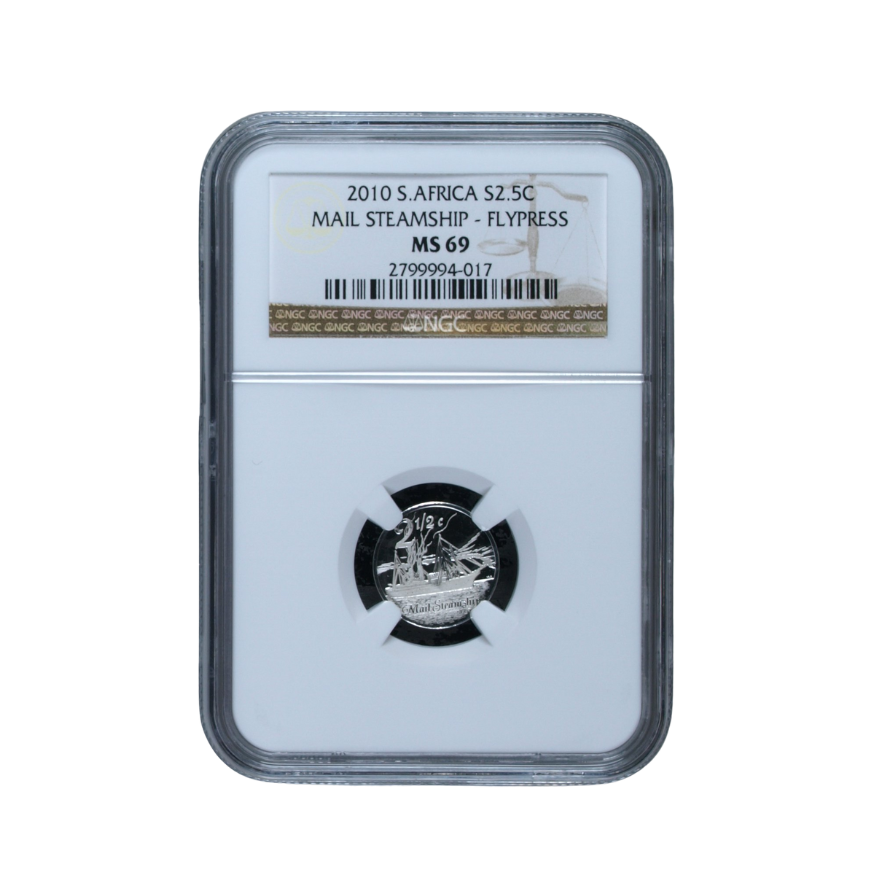 2010 South Africa S2.5c Mail Steamship-Flypress MS 69 - Top Pop