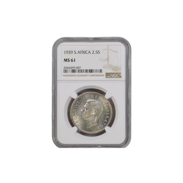 1939 South Africa 2.5 Shillings (MS61)