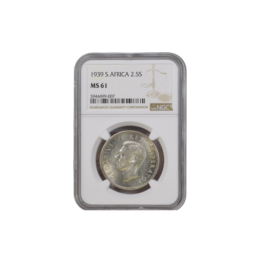1939 South Africa 2.5 Shillings (MS61)