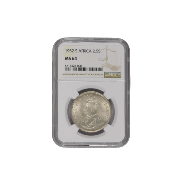 1932 South Africa 2.5 Shillings MS64