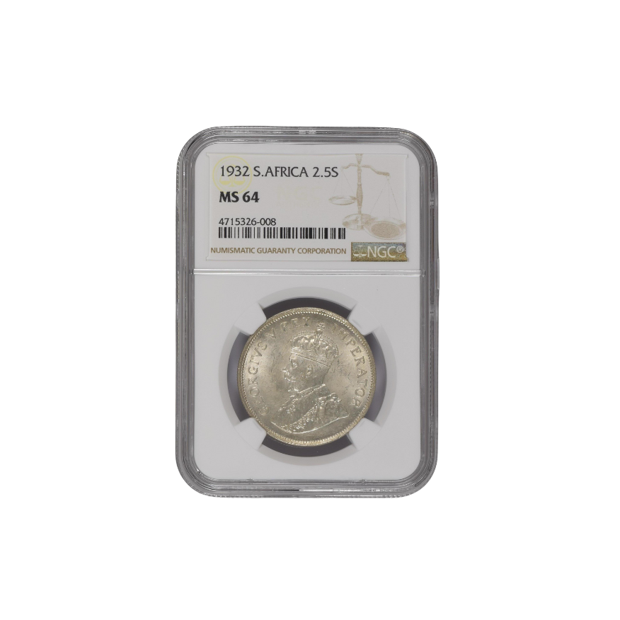 1932 South Africa 2.5 Shillings MS64
