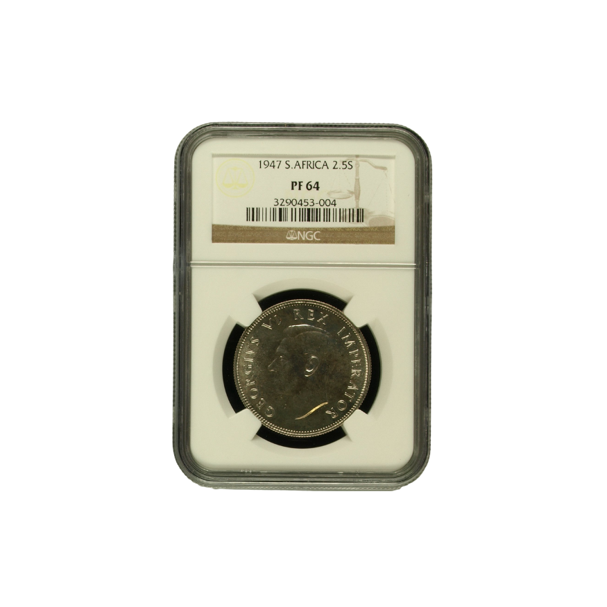 1947 South Africa 2.5 Shilling PF 64