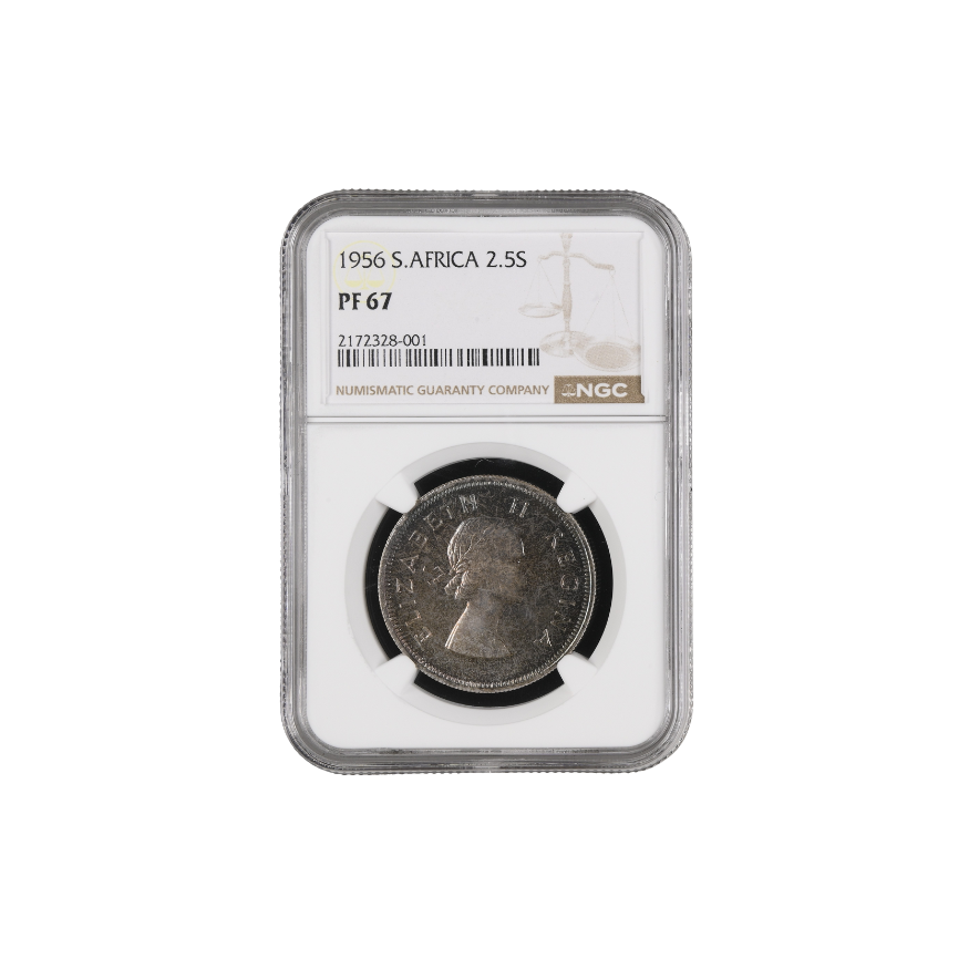1956 South Africa 2.5 Shilling PF 67 - Top Pop