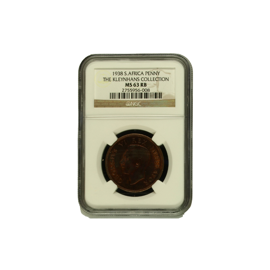 1938 South Africa Penny - The Kleynhans Collection MS 63 RB