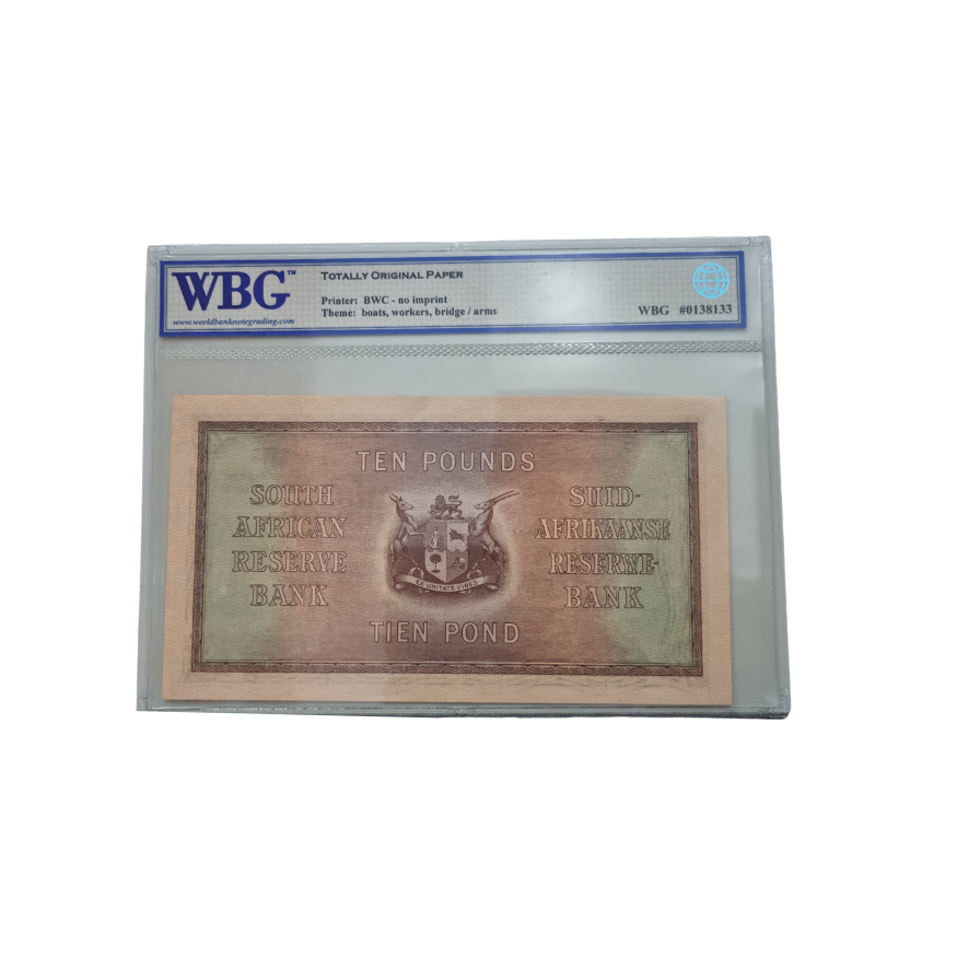South Africa 10 Pounds 19.4.1943 Sig: J.Postmus S/N: F/2 897975 About UNC Choice 58 TOP - Image 2