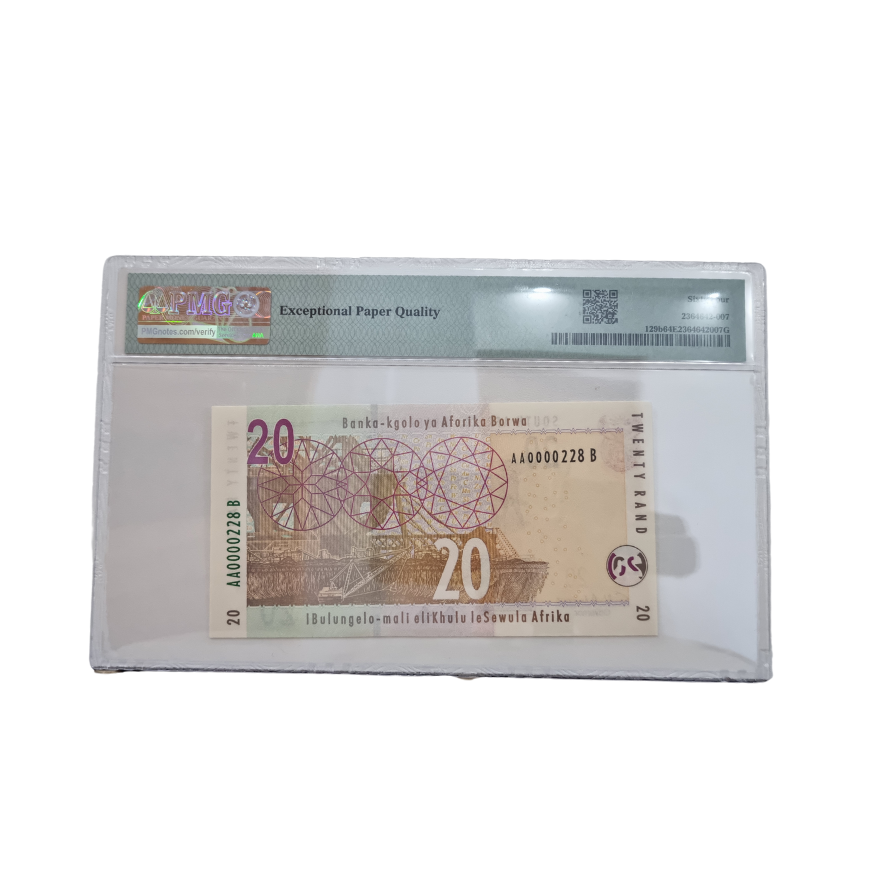 South Africa, Reserve Bank Pick#129b ND(2005) 20 Rand- Wmk: Elephant's Head S/N AA0000228B-Sign. G. Marcus (Choice Uncirculated 64 EPQ) - Image 2