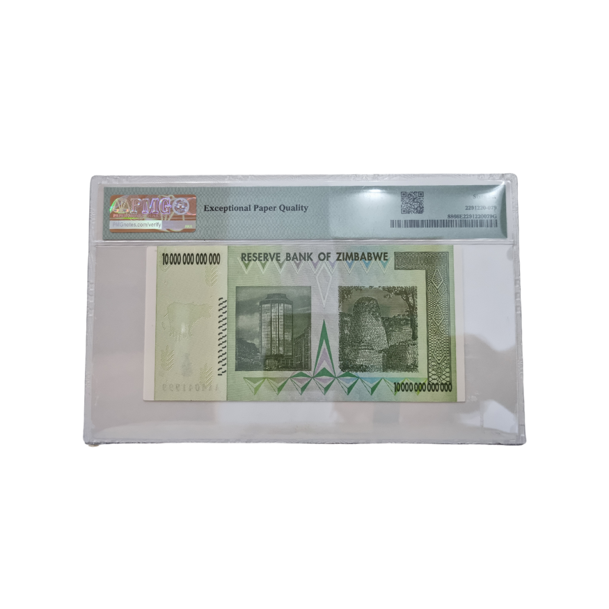 Zimbabwe, Reserve Bank Pick#88 2008 10Trillion Dollars S/N AA4041998-Sign. #8 (Gem Uncirculated 66 EPQ) - Image 2