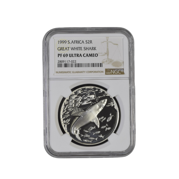 1999 South Africa S2R GREAT WHITE SHARK PF 69 Ultra Cameo