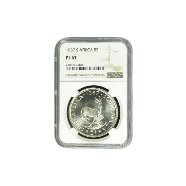 1957 South Africa 5 Shilling PL 67