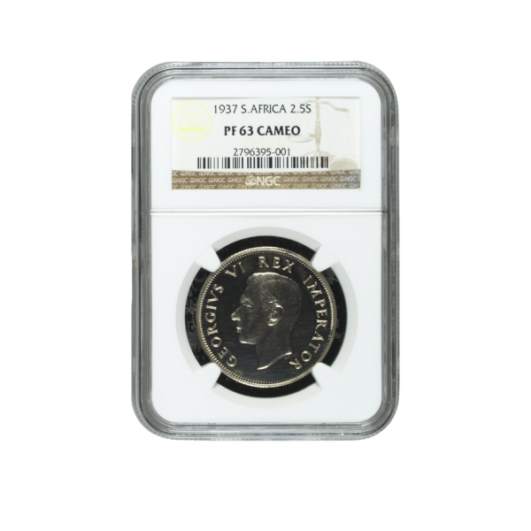 1937 South Africa 2.5 Shilling PF 63 CAMEO